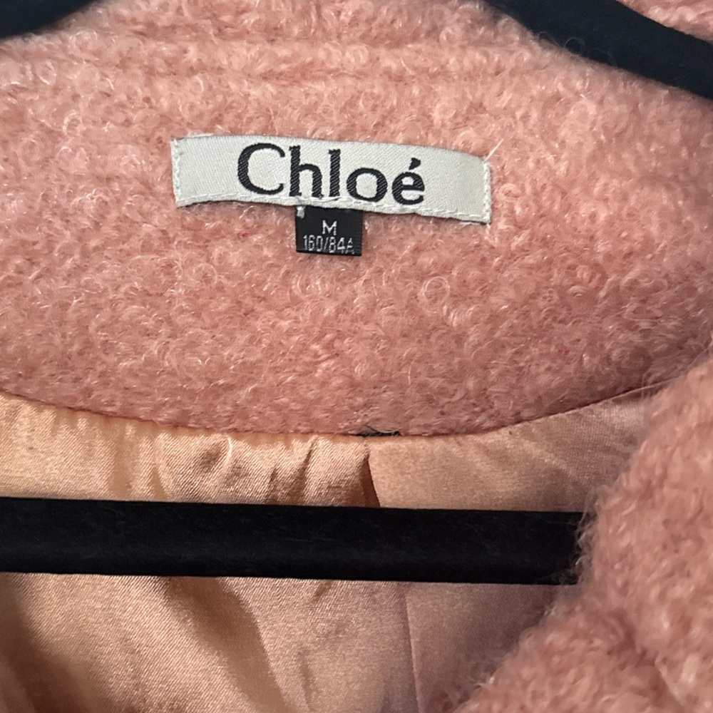 Chole Women's Rose Pink Wool Blend Embroidered Coat - Picture 2 of 10